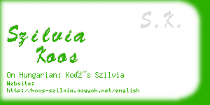 szilvia koos business card
