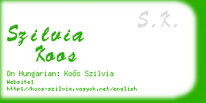 szilvia koos business card